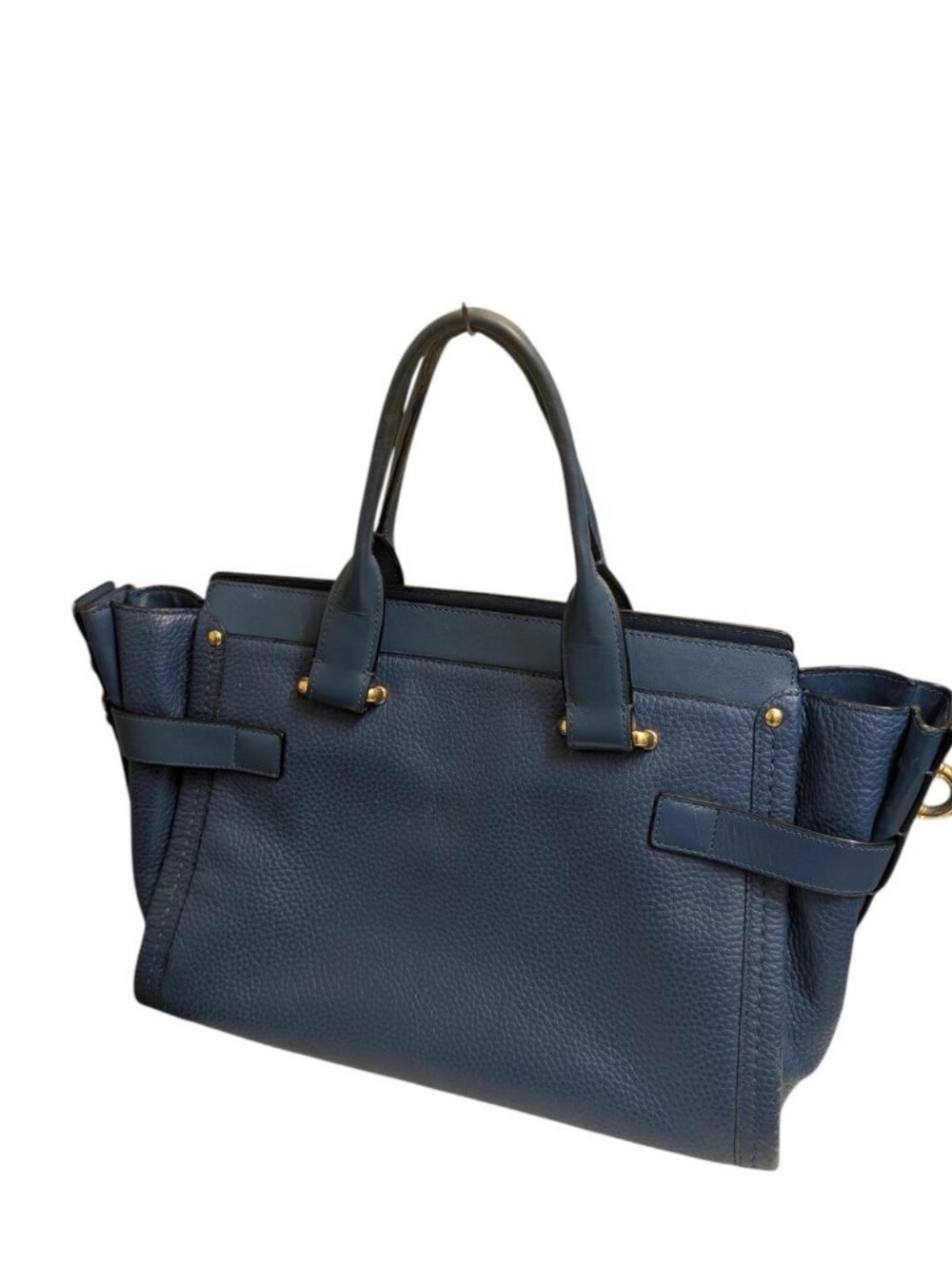 Coach Swagger 27 Carryall Pebbled Leather Blue Handbag Crossbody Strap - Picture 4 of 16